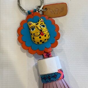 Consuela Multicolor Keychain with Leopard Design